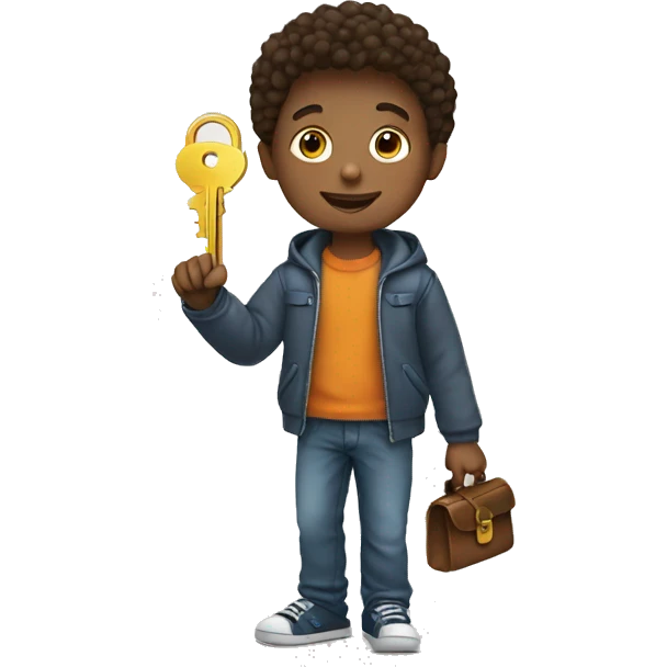boy with key in hand emoji