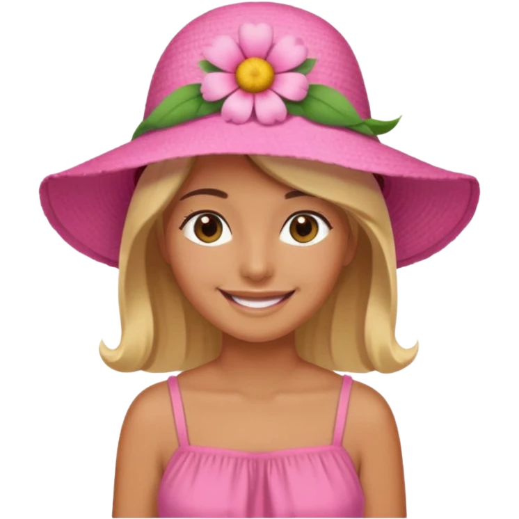 only a pink summer with flower hat emoji