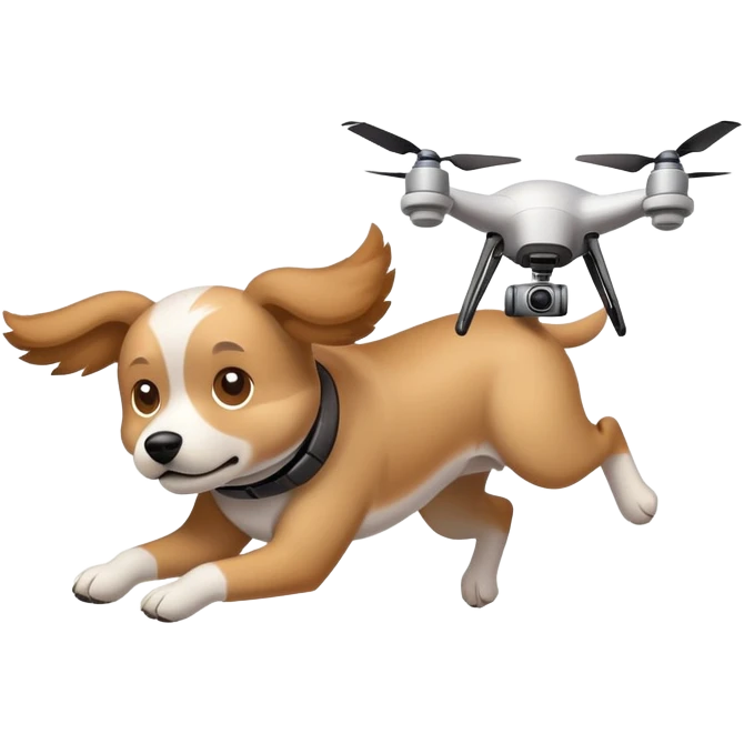 dog being held up by a drone flying in the sky emoji