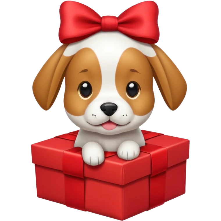 Dog in wrapped new yaer emoji