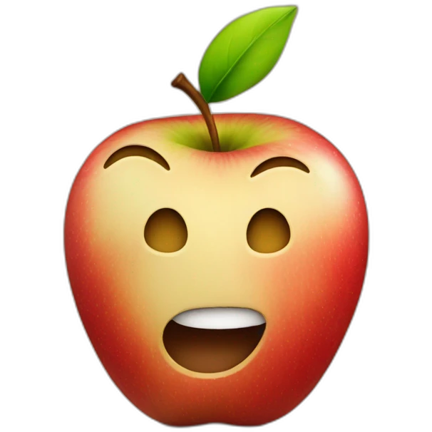 Apple with face emoji