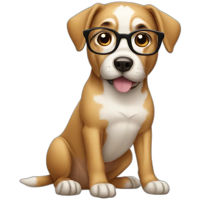 dog with glasses emoji