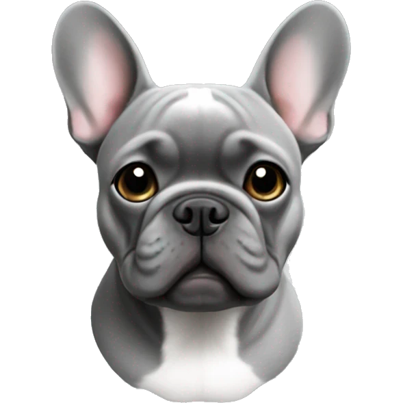 French bulldog grey emoji