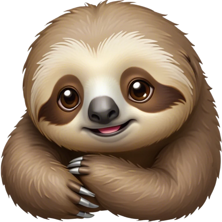 Cinematic Cute Sloth Portrait Emoji, Head tilted playfully and inquisitively, with a delightfully relaxed expression accented by a soft, fuzzy Fur and round, sparkling eyes filled with charm, Simplified yet irresistibly adorable features, highly detailed, glowing with a warm, gentle glow, high shine, affectionate and laid-back, stylized with a touch of whimsical laziness, bright and endearing, soft glowing outline, capturing the essence of a mischievous yet loving sloth that seems as if it could slowly dangle out of the screen into your arms! emoji