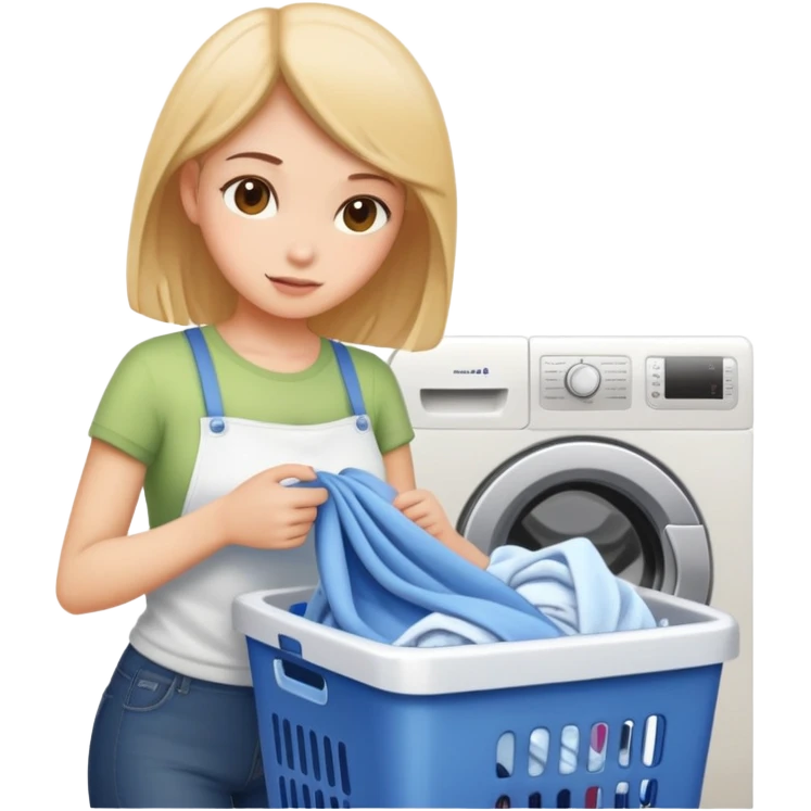 Girl doing laundry emoji