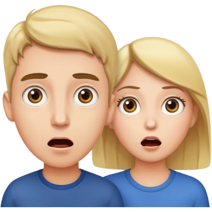 dos personas con cara de soprendido 
 emoji