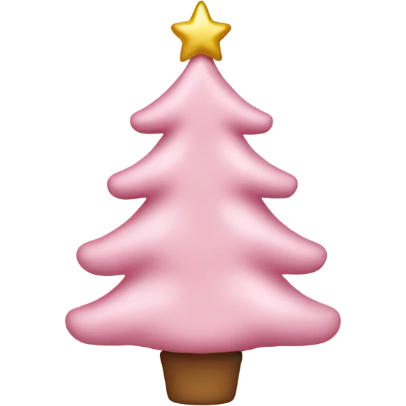 Light pink Christmas tree with ornaments on it emoji