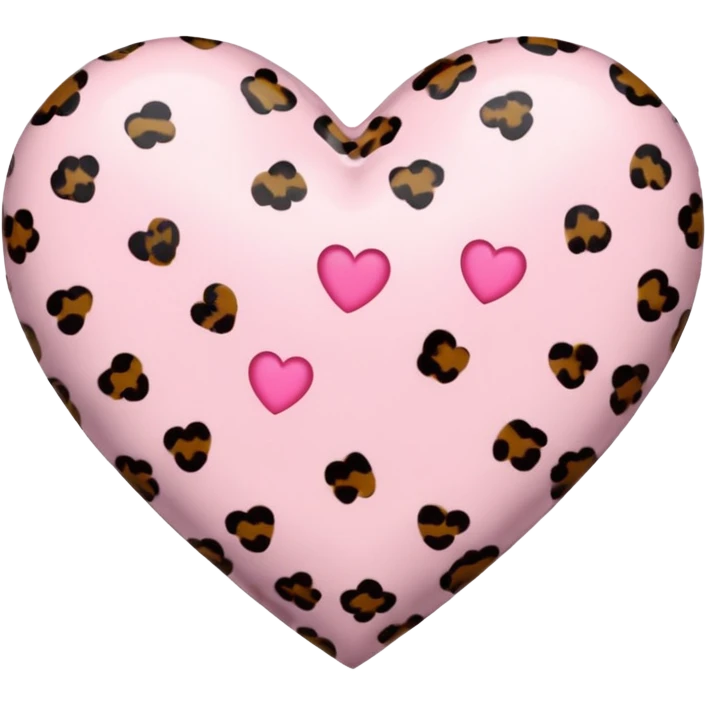 Light pink leopard print heart emoji