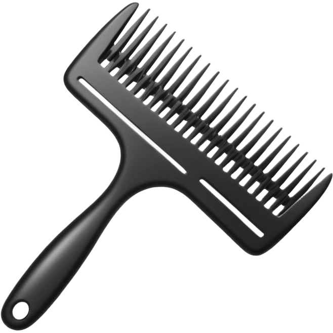 hand holding a comb with tidy hair, clean and friendly emoji