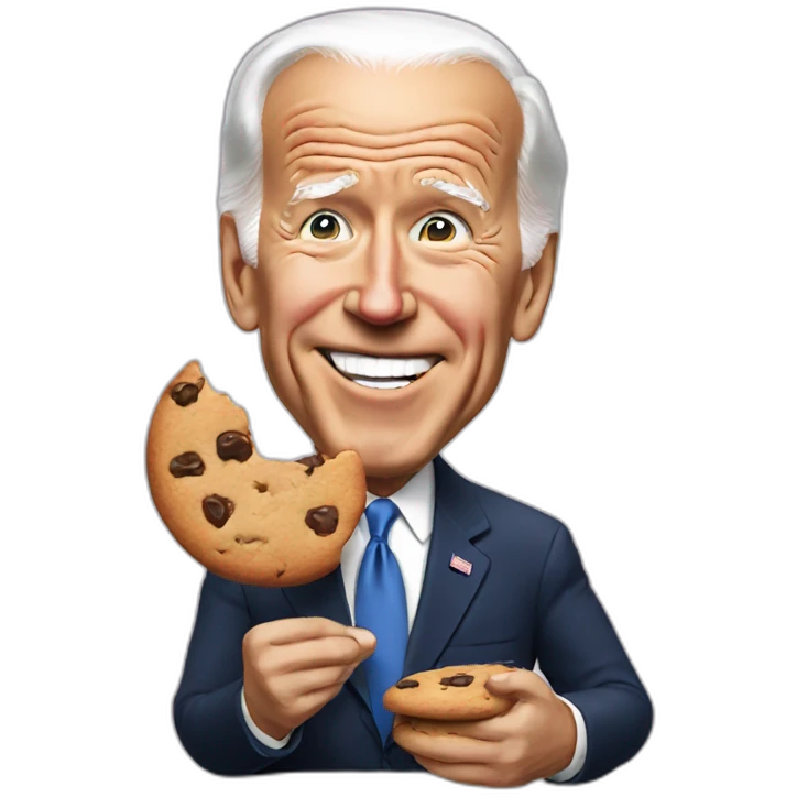 Joe Biden eating a cookie emoji