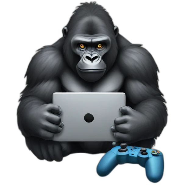 Gorilla playing video games emoji
