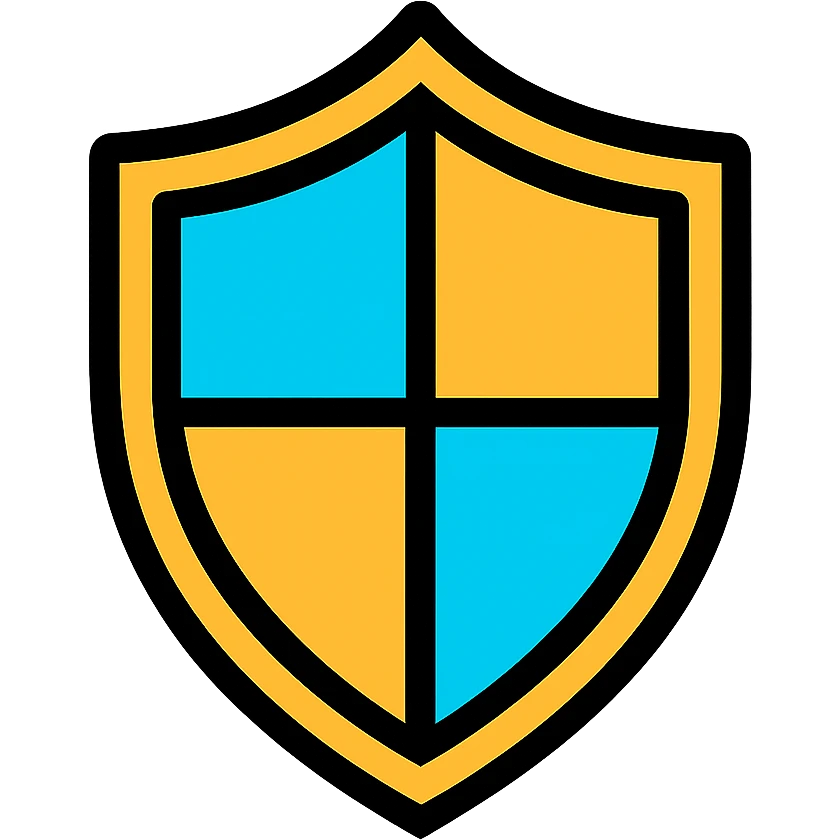 shield icon, simple and bold, color outline style with black outlines emoji