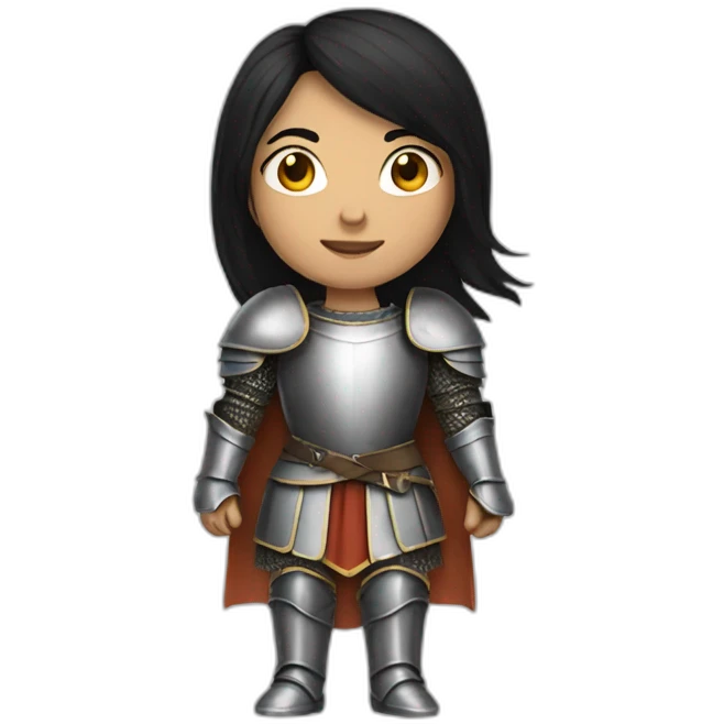 knight woman with black hair emoji