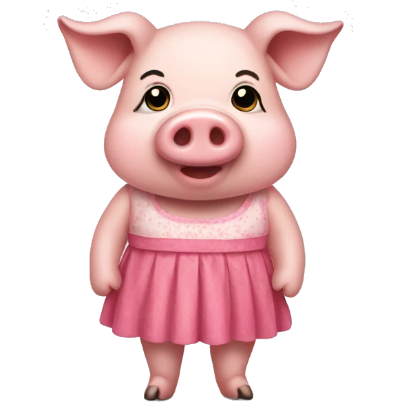 Pig wearing dress emoji