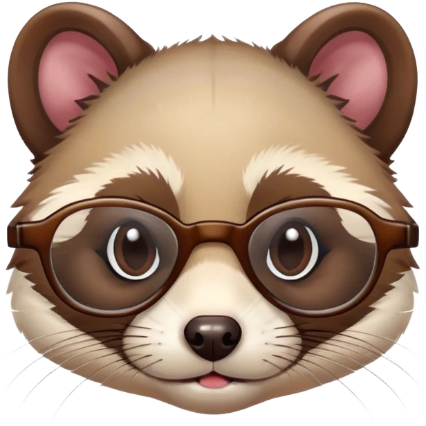 Ferret wearing glasses emoji