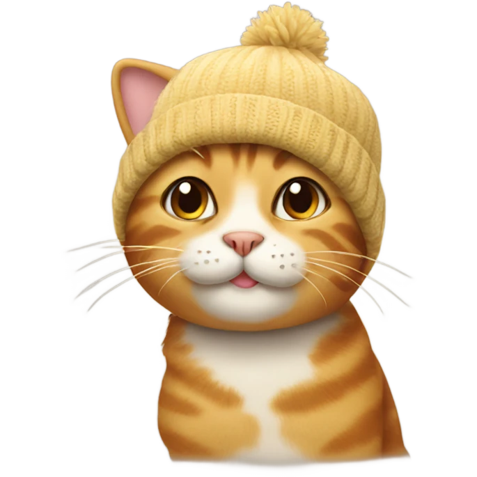 Cat wearing a beanie emoji