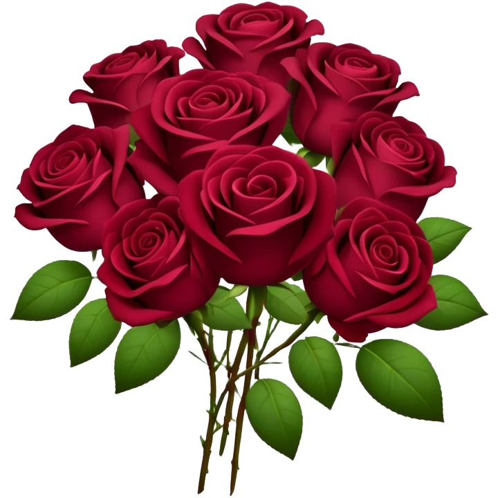 bouquet of burgundy roses  emoji