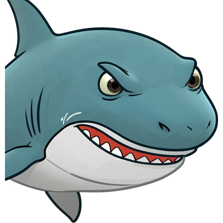 Un tiburón con tenis azules  emoji