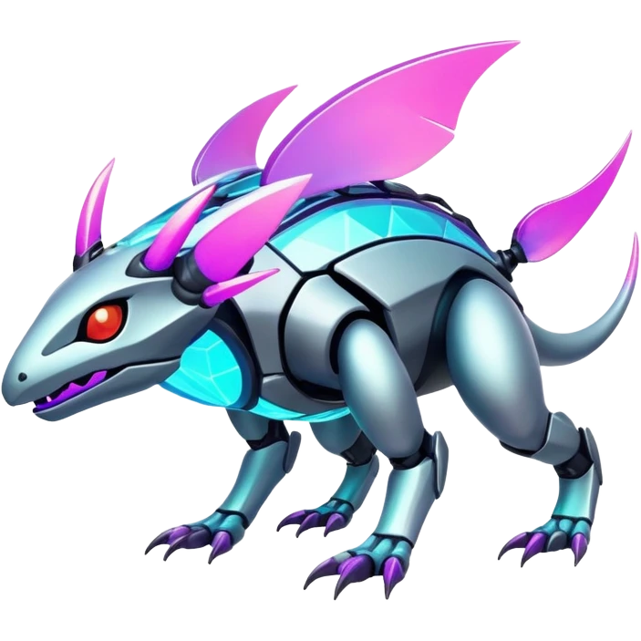  exotic tropical iridescent cyber-Protogen-Fakémon-Pokémon-Vernid-creature emoji