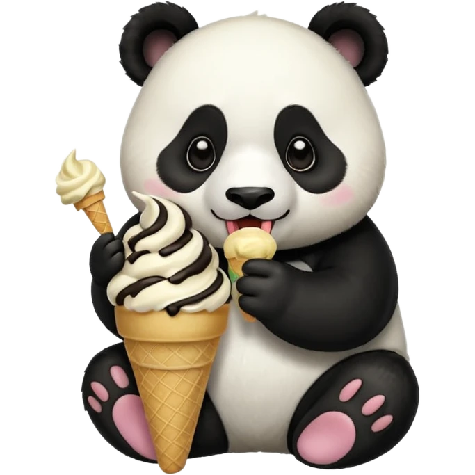 Panda eating ice cream emoji
