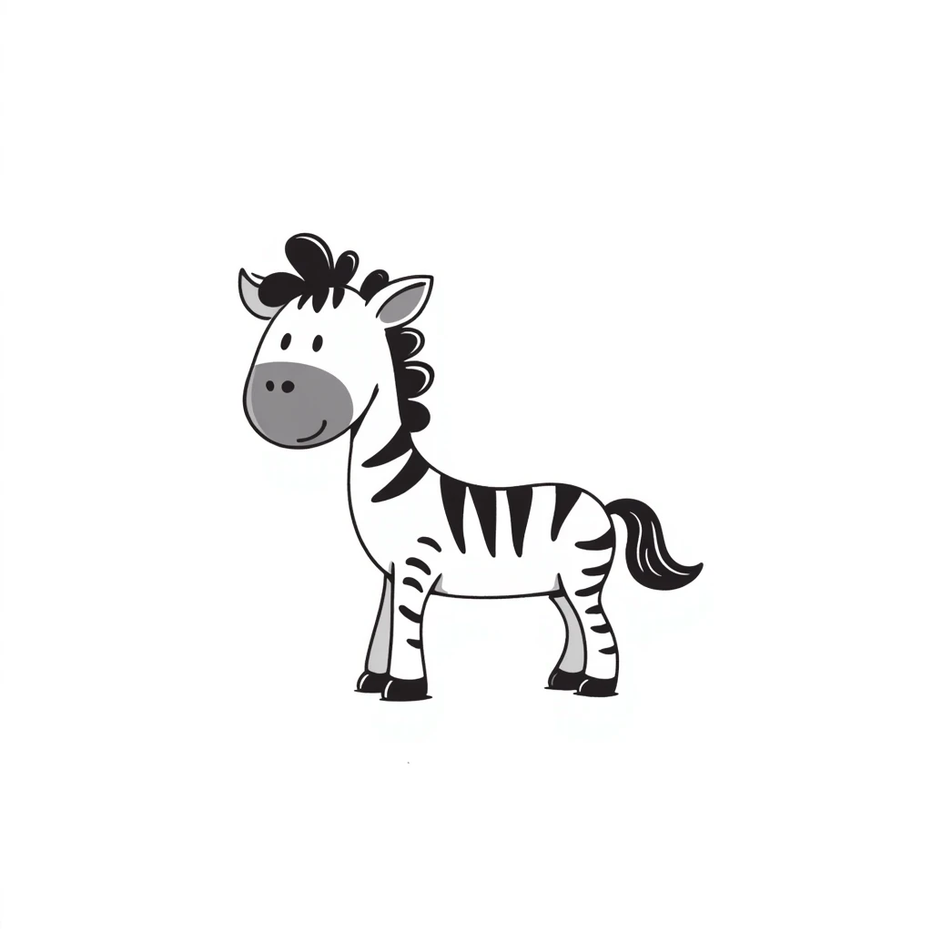 A full-body zebra standing and facing forward with a happy expression emoji