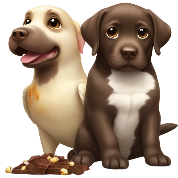 Cockatiel playing with chocolate labrador  emoji