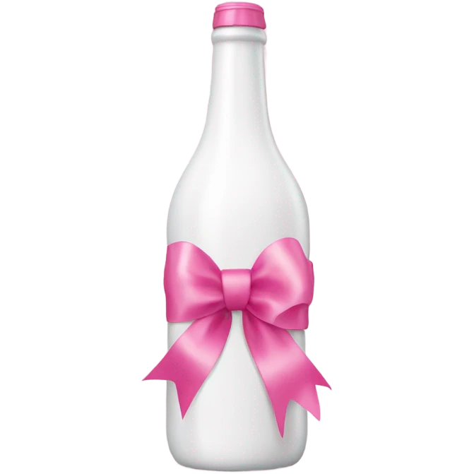 white bottle with pink ribbons emoji