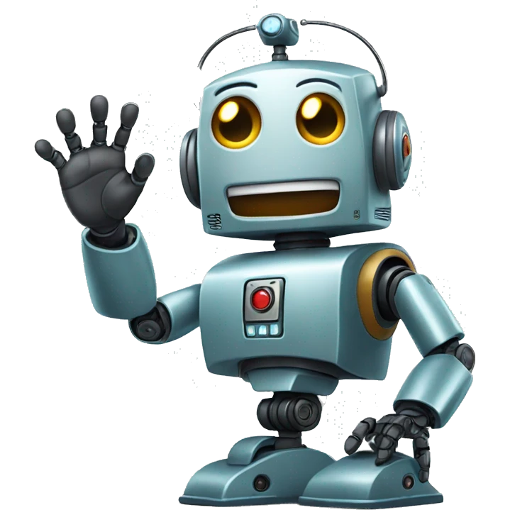 Robot waving hi emoji