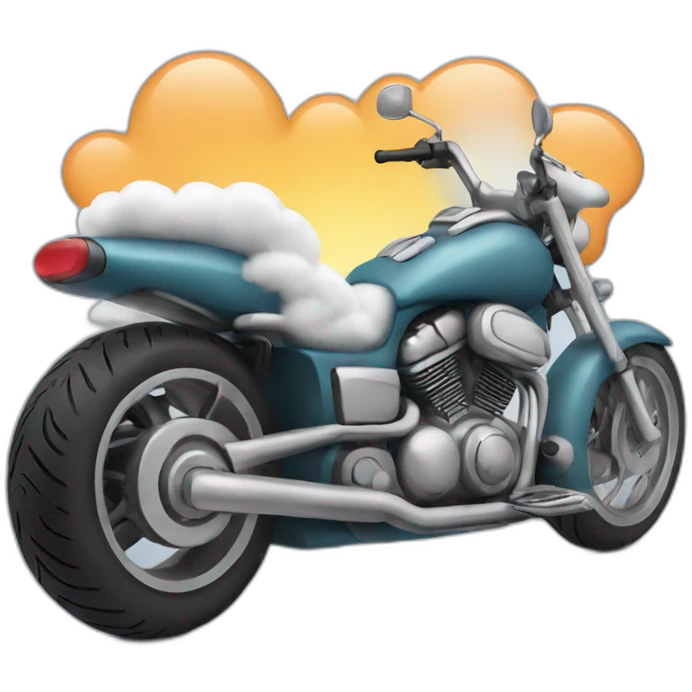 motorcycle with cloud emoji