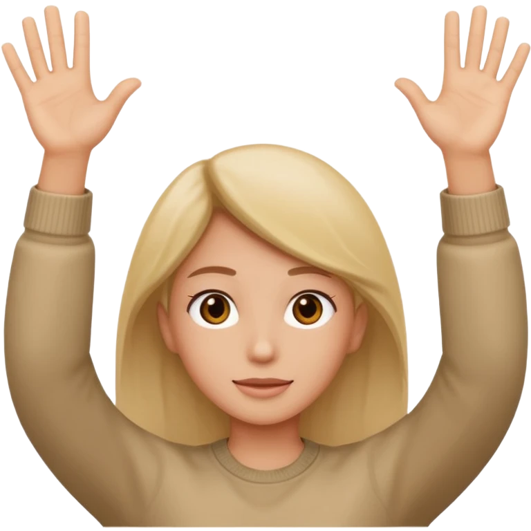 Face neutral hands in the air  emoji