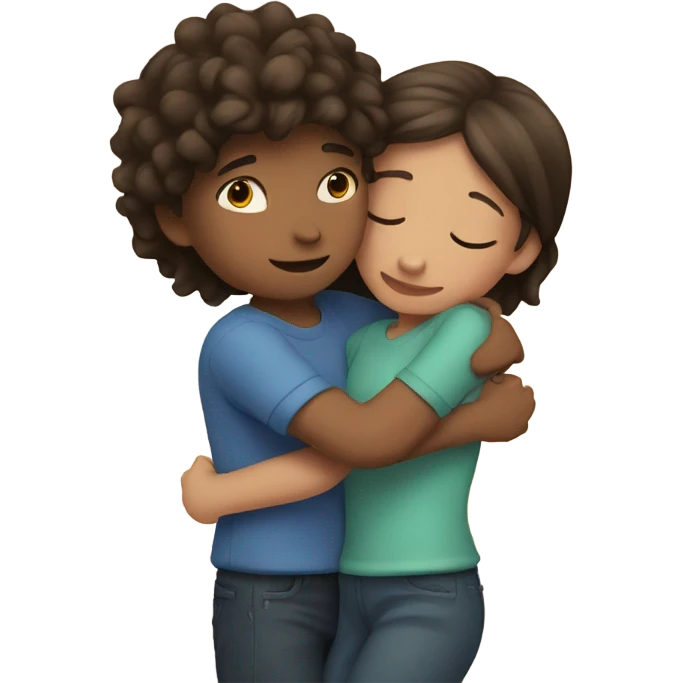 Boy hugging girl emoji