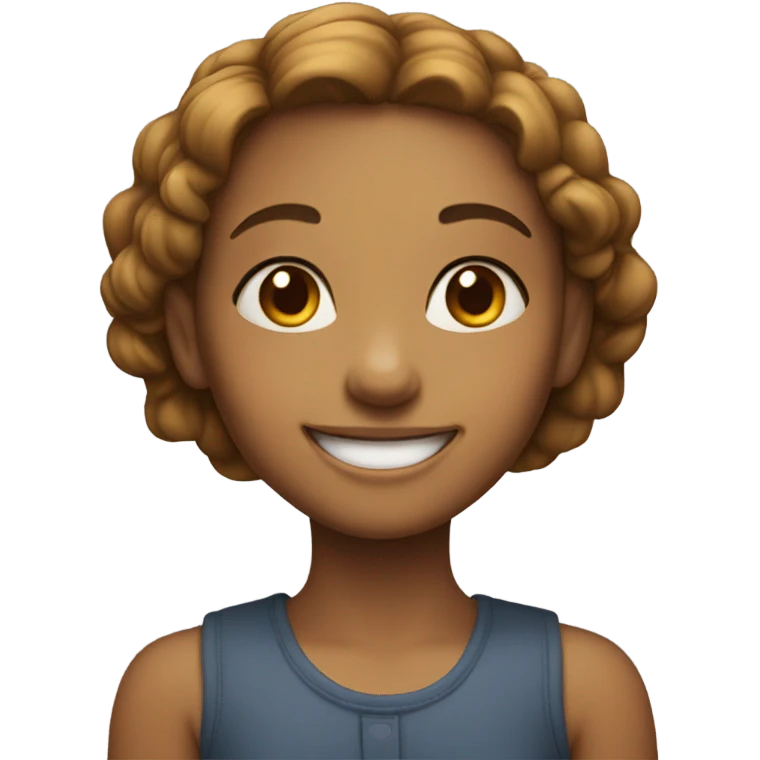 Girl with a big smile emoji