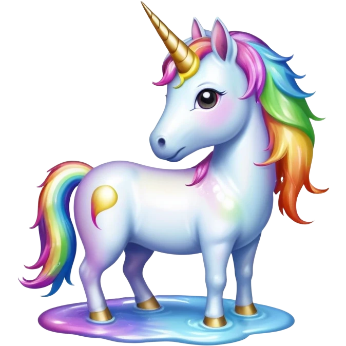 A unicorn pooping with baby oil emoji
