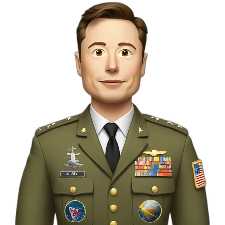 Elon musk in military suit emoji