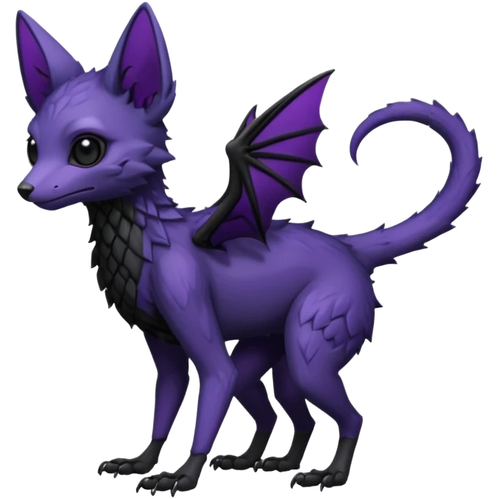 black gothic Trico-hybrid-creature dark purple (full body) emoji