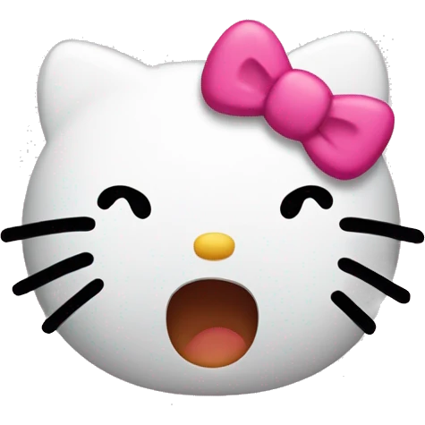 Hello kitty long face emoji