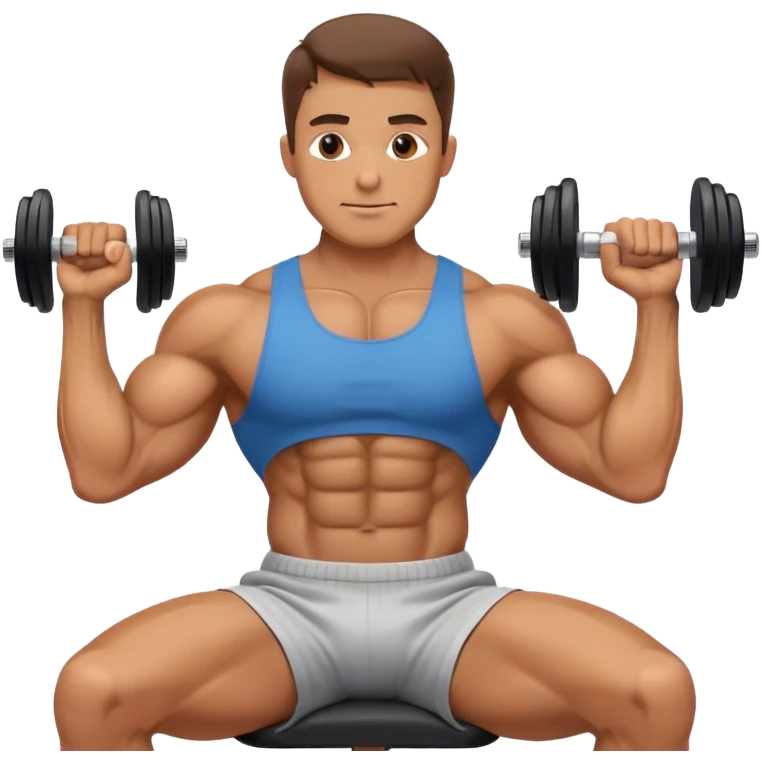 man seated dumbbell wrist curl emoji