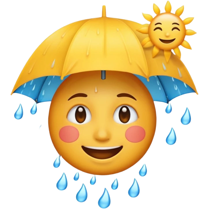 emoji representing a mood shift, face with changing weather from rain to sun emoji
