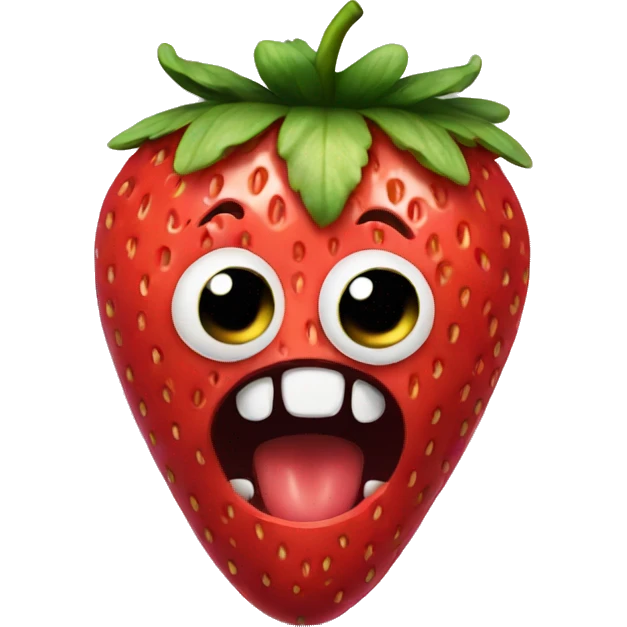 Horrifying strawberry  emoji