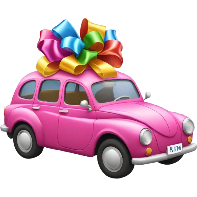 a car with bows emoji
