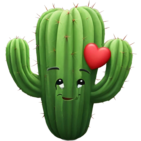 cactus in the shape of a heart emoji