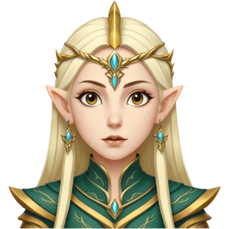 ESO female high elf warrior with lashes and earrings emoji