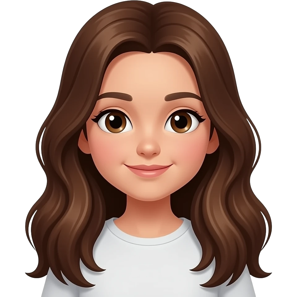 A girl with long hair and shes brownish  emoji