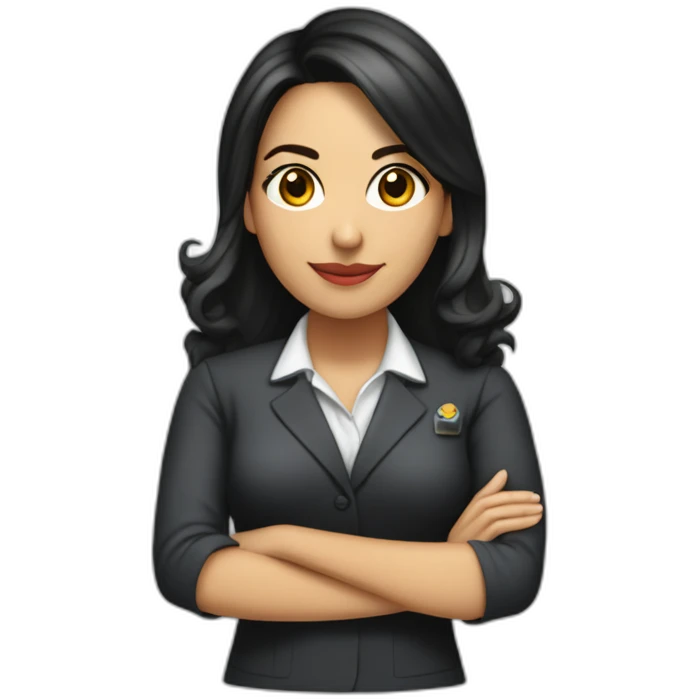 Secretaria joven morena cabello largo emoji