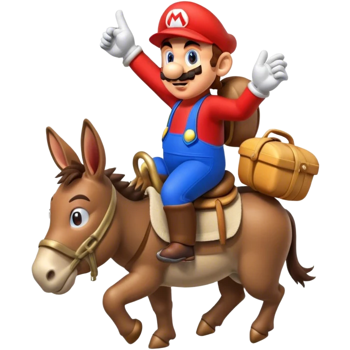 Super mario riding on a donkey emoji