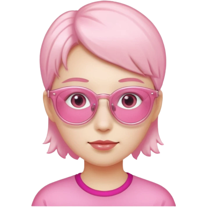 Me with pink translucent glasses  emoji
