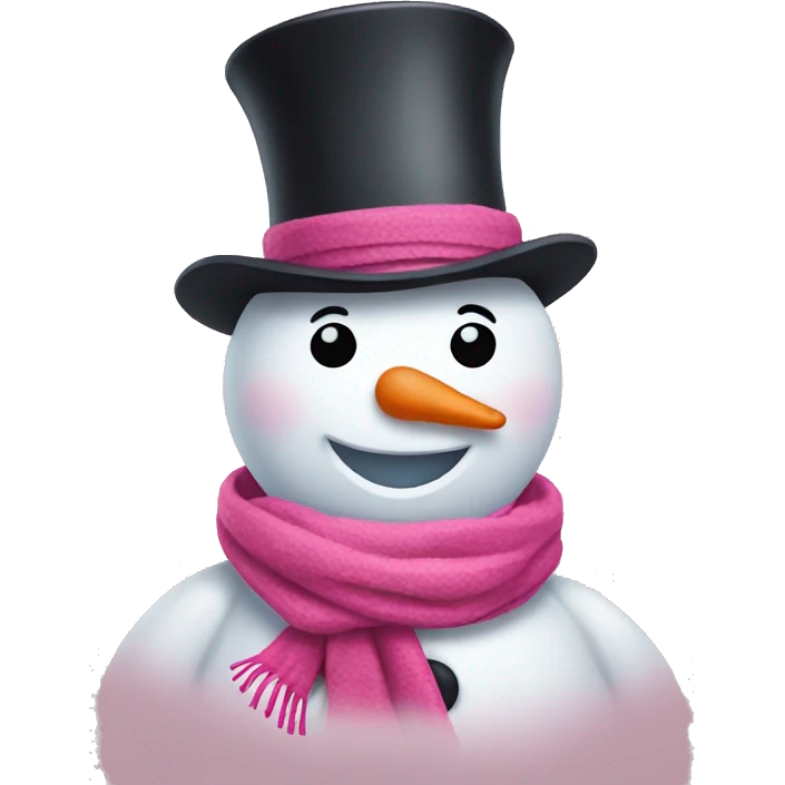 Snowman with pink scarf  emoji