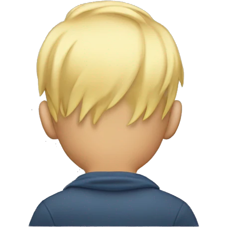 boy with blonde hair facing backwards emoji