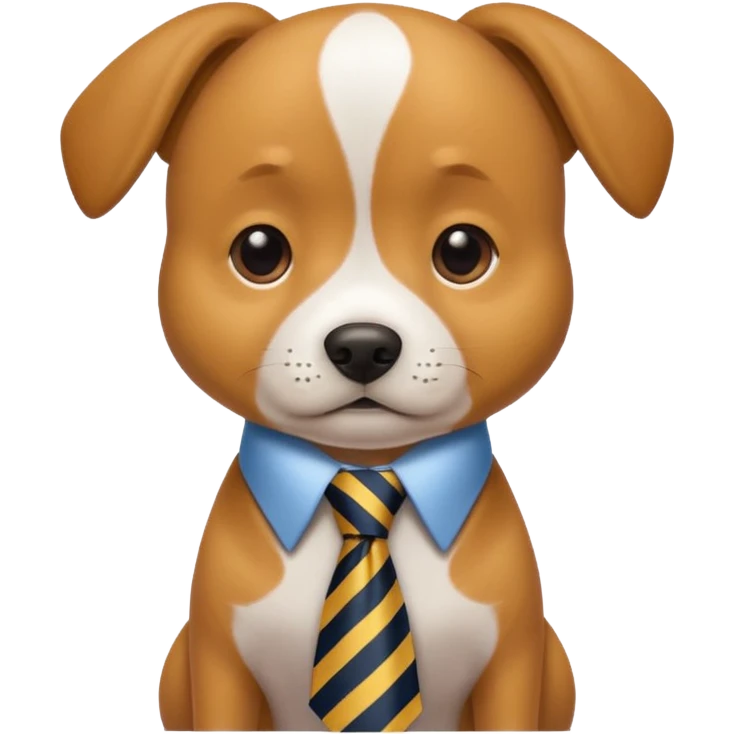My dog whereing a tie emoji