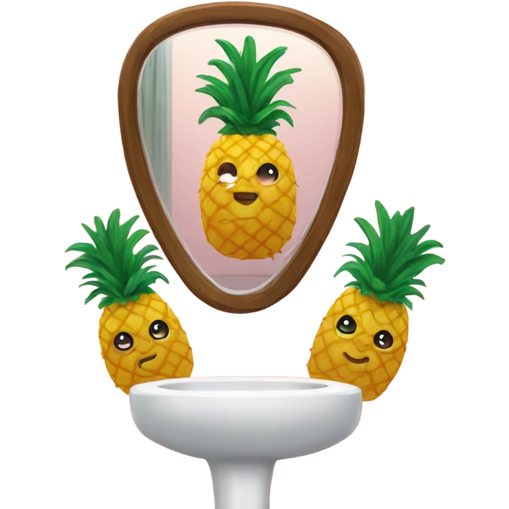 🍍 pineapple looks at its reflection in the mirror emoji